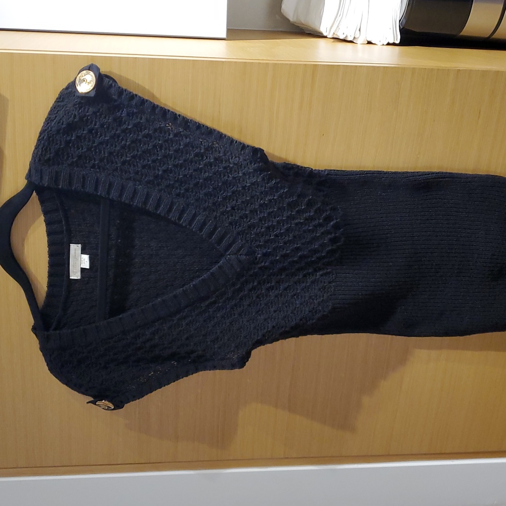 Like NEW! Guess Black Knit Top with Gold Accents